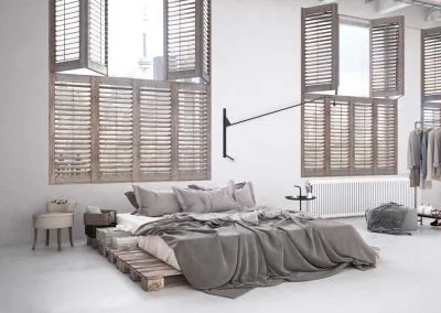 Modern industrial design with window shutters