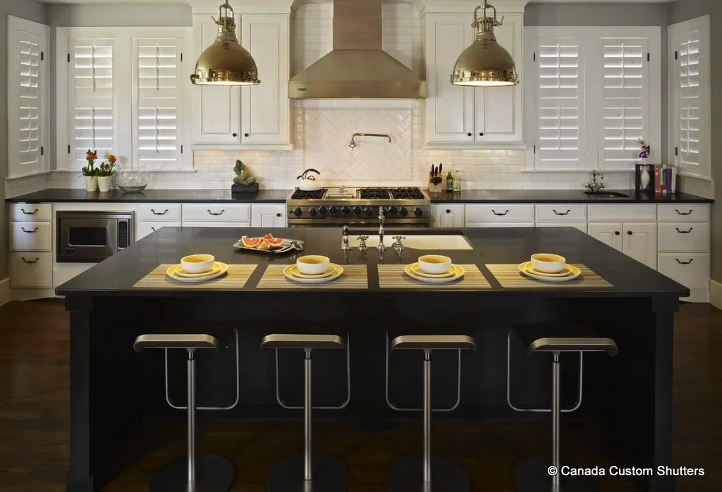 interior shutters in kitchen