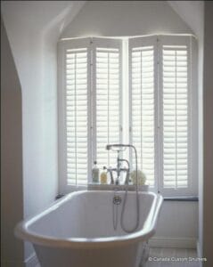 interior shutters in bathroom