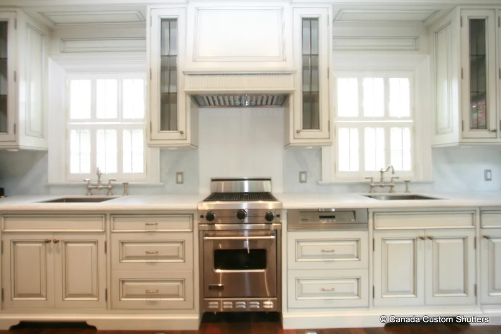 interior shutters in kitchen